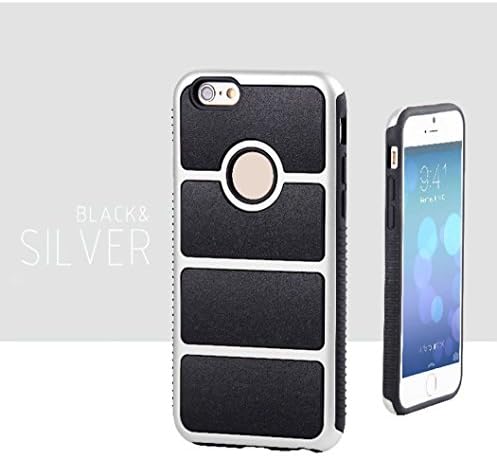 IPHONE 6 CASE, CASE FOR IPHONE 6, Iphone 6 Shockproof Case, Iphone 6 Hybrid Case, Iphone 6 Cover Case, Iphone 6 Hard Bumper Case, Iphone 6, 6s 4.7'' Shockproof Hybrid Hard Pc+ptu Cases ... (Silver)