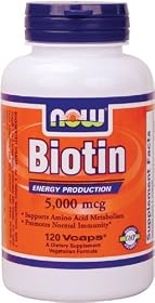 NOW Foods Biotin 5000mcg, 120 Vcaps