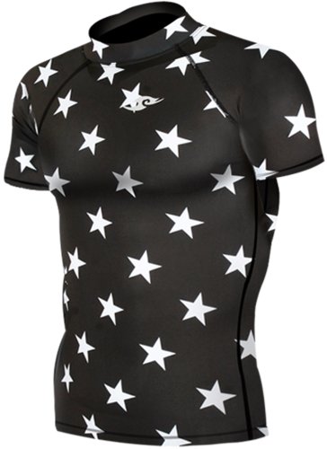 JustOneStyle Men's 070 Skin Compression Base Layer Star T Shirt Short Sleeve