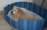 Hundebett Hundekorb blau gestreift Gr.S