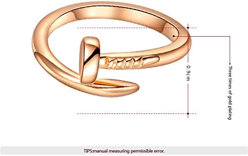 MagicGo Fashion Nail Design Ring Jewelry Rose Gold Plated Alloy Ring In Women