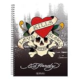 Ed Hardy Collegeblock Love kills slowly kariert Din A4
