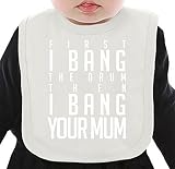 White Bang The Drum ネクタイを有する有機ビブ Medium