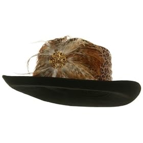 Leopard Gambler Wool Felt Hat-Black by Black Felt Hats