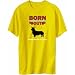 T-Shirt Yellow  Born To Knock People Out Pembroke Welsh Corgi  Dog