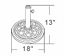 DC America UBP18181-BR 18-Inch Cast Stone Umbrella Base, Made from Rust Free Composite Materials, Bronze Powder Coated Finish