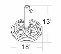 DC America UBP18181-BR 18-Inch Cast Stone Umbrella Base, Made from Rust Free Composite Materials, Bronze Powder Coated Finish