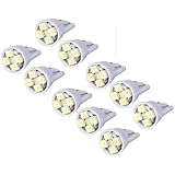 Cutequeen 10PCS LED Car Lights Bulb White T10 2835 4-SMD 80 Lumens 194 168 (pack of 10)