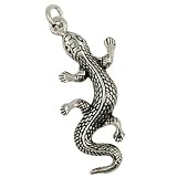 Crawling Lizard - Pendant Necklace Sterling Silver