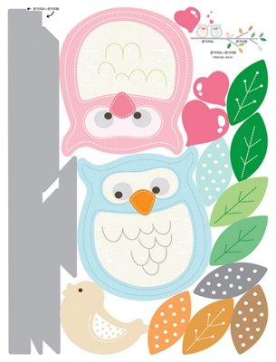 Imagen 2 de Árbol de la historieta con los búhos - Art Deco Niños etiqueta de la pared pegatinas de pared casa Tatuajes de pared Wall stickers Wall stickers