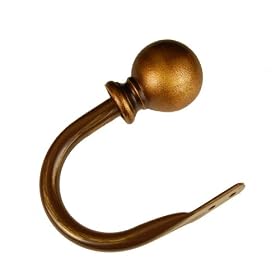 BCL Drapery Hardware, Classic Ball Holdback, Set of 2, Black Finish