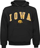 Iowa Hawkeyes Black Mascot One Tackle Twill Hooded Sweatshirt