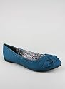 Pleated Bow Thai Silk Flat