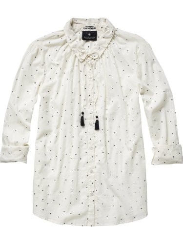 Maison Scotch Damen Top 12210220711 - Allover printed shirt w/tassle neck tie, Gr. 38 (M/s Preisvergleich