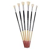 ROSENICE オイル ペイント アクリル塗料用 6 本入木製アーティスト ファン ブラシ セット