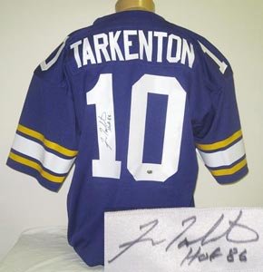 Fran Tarkenton Signed Minnesota Vikings Custom Jersey - HOF