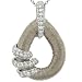Ld Textured Pendant with Pave Dmd Bail and Bar Accents