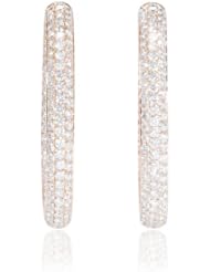 Diamond 18k Rose Gold Hoop Earrings
