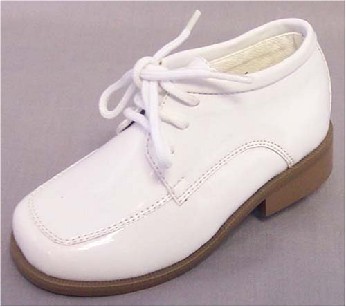 Wedding Shoes: Infant & Toddler Boys White Dress Shoes Size 3 to 8 Tuxedo Style Patent Leather Lace-up Weddings Ringbearer Easter-Dress Me Up Cute Wedding Shoes-Dress Me Up Cute Wedding Shoes: Infant & Toddler Boys White Dress Shoes Size 3 to 8 Tuxedo Style Patent Leather Lace-up Weddings Ringbearer Easter