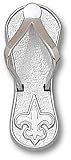 New Orleans Saints 1'' Sterling Silver Logo Flip Flop Pendant