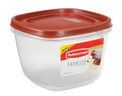 Rubbermaid 7J67 Easy Find Lid Square 7-Cup Food Storage Container