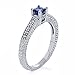 0.56 Ct Round Cut Blue Tanzanite 925 Silver Engagement Ring