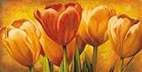 Bouquet of orange tulips MUSEUM WRAP CANVAS Print With Added Heavy BRUSHSTROKES David Pedersen 39x20 Bouquet of orange tulips MUSEUM WRAP CANVAS Print With Added Heavy BRUSHSTROKES David Pedersen 39x20