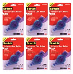 Scotch - Adhesive Dot Roller - Permanent - Dots Roller Refill - 49 Feet - Six Pack Bargain Pack