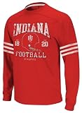 Indiana Hoosiers Youth adidas Cardinal Football Vintage Yoked Long Sleeve Crewneck Sweatshirt