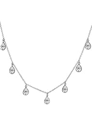 16"+3" Platinum Plated Silver Color CZ By The Yard Necklace (12.80 Carat Total)