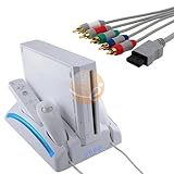 Remote Nunchuk Charger with battery + Component AV audio & video cable for  ....