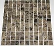 4x4 Sample of 1x1 Dark Emperador Marble Polished Mosaic Tiles