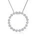 14K White Gold Diamond Circle Pendant & 18 Chain