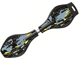 Makrofit Waveboard Pro XL World Map bis 95 kg mit Tasche und Leuchtrollen, schwarz, 88x23x14, 14021