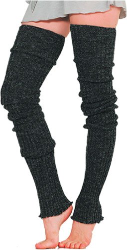 Super Long Cable Knit Leg Warmers in Black, Charcoal Heather, Burgundy and Ivory By Foot Traffic