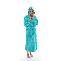 Carl Ross 93300 Damen-Bademantel mit Kapuze jade/lagune Gr�sse S