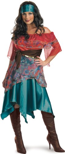 Disguise Unisex Adult Bohemian Babe, Tourquoise/Red/Blue, Large (12-14) Costume