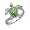 Sterling Silver Turtle Ring with Green Turquoise Shell and CZs, Size 4