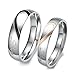 INBLUE Personalized Promise Rings Engraving Name Date Custom Rings for Men Women Boyfriend Girlfriend Couples Stainless Steel Jewelry Engagement Wedding Bands Sets for Him & Her (mne494-2-9)
