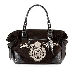 Juicy Couture Large Velour Splendour Studded Multifunction Bag Tote Black