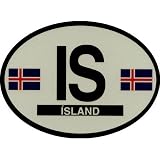 Iceland Reflective Oval Decal
