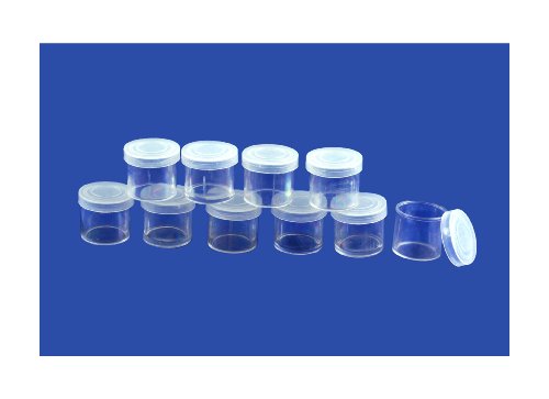 10pc Clear Plastic Bead Jar Containers - Snap 
