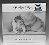 AT-Giftware - Cadeau de Naissance - Cadre Photo Enfant Garçon - Baby Boy - 15cm x 16cm - Métal Argenté