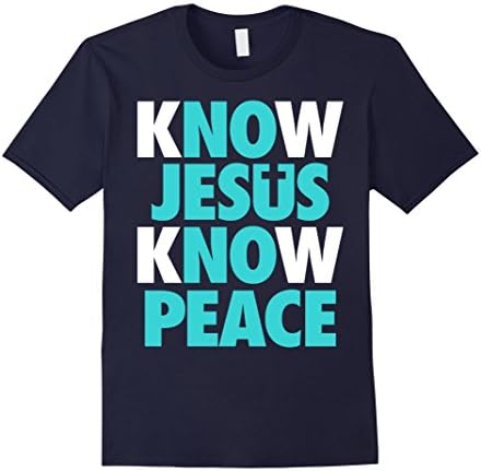 Men's Know Jesus Know Peace T-Shirt Medium Navy