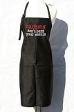 Black Caution, Don't Burn Your Weenie Embroidered Apron