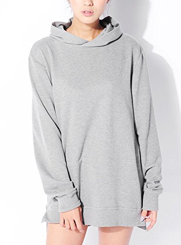 (ディーループ)D-LOOP ストリート系 サイドジップ プルオーバー ロング パーカー レディース 119863