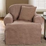 Soft Suede 1 Piece T Cushion Chair Cover