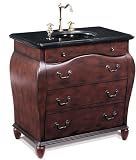 Upperclass Furniture P5401-03A Sink Chest- Black Ceramic Sink- 3Cm Black Granite Counter Top