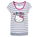 Girls' Hello Kitty Short-Sleeve Stripe 2-fer Tee Grey