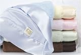 Blue - Comfort Silkie Satin & Chenille Security Blanket 14x17